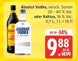 Edeka Absolut Vodka oder Kahlua Angebot