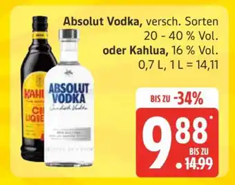 Edeka Absolut Vodka oder Kahlua Angebot