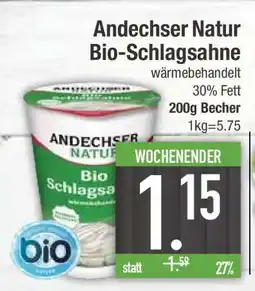 Edeka Andechser Natur Bio- Schlagsahne Angebot