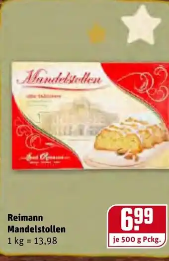 REWE Reimann Mandelstollen 1kg Angebot