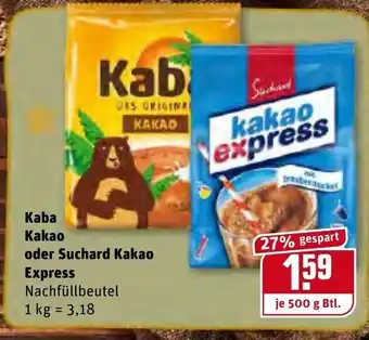 REWE Kaba Kakao oder Suchard Kakao Express 1kg Angebot