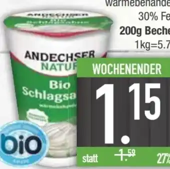 E-Center Andechser Natur Bio Schlagsahne Angebot