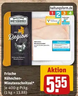 REWE Qualitäts metzgerei wilhelm brandenburg frische hähnchen-minutenschnitzel Angebot