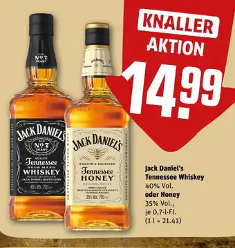 REWE Jack daniel's tennessee whiskey oder honey Angebot