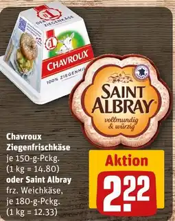REWE Chavroux ziegenfrischkäse oder saint albray Angebot