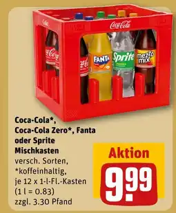 REWE Coca-cola coca-cola, coca-cola zero, fanta oder sprite mischkasten Angebot