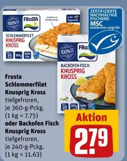 REWE Frosta schlemmerfilet knusprig kross oder backofen fisch knusprig kross Angebot