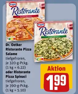 REWE Dr. oetker ristorante pizza salame oder ristorante pizza spinaci Angebot