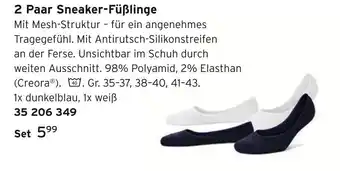 Tchibo 2 paar sneaker-füßlinge Angebot