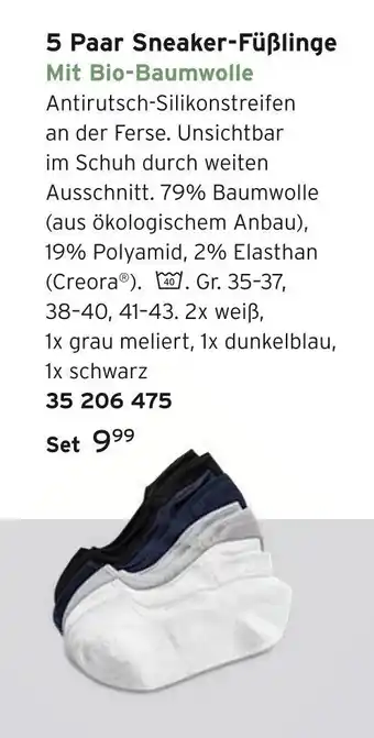 Tchibo 5 paar sneaker-füßlinge Angebot