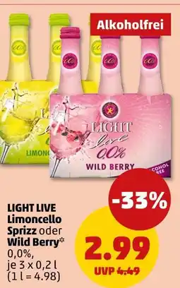 PENNY Light live limoncello sprizz oder wild berry Angebot