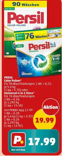 PENNY Persil color pulver oder universal 4 in 1 discs Angebot