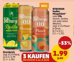 PENNY Bitburger radler, mixgetränk oder pils Angebot