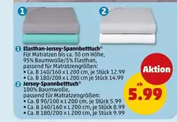 PENNY Elasthan-jersey-spannbetttuch oder jersey-spannbetttuch Angebot