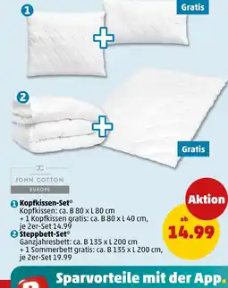 PENNY John cotton kopfkissen-set oder steppbett-set Angebot