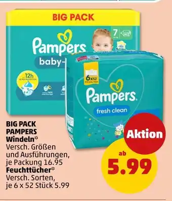 PENNY Pampers big pack windeln oder feuchttücher Angebot