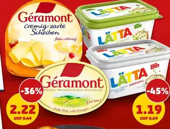 PENNY Géramont oder lätta käse oder halbfettmargarine Angebot