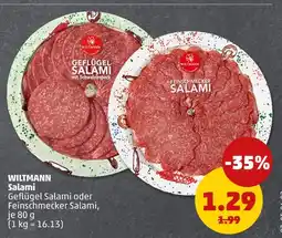 PENNY Wiltmann geflügel salami oder feinschmecker salami Angebot