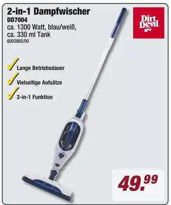 Poco Dirt devil 2-in-1 dampfwischer Angebot