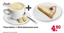 E-Center Tasse kaffee + 1 stück käsekuchen natur Angebot