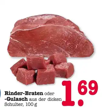 E-Center Rinder-braten oder -gulasch Angebot