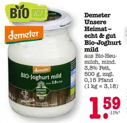 E-Center Demeter unsere heimat – echt & gut bio-joghurt mild Angebot