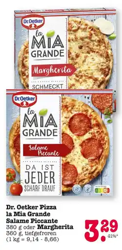 E-Center Dr. oetker pizza la mia grande salame piccante oder margherita Angebot