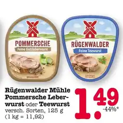 E-Center Rügenwalder mühle pommersche leberwurst oder teewurst Angebot