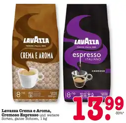 E-Center Lavazza crema e aroma oder cremoso espresso Angebot