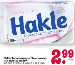 E-Center Hakle toilettenpapier traumweich oder sanft & sicher Angebot