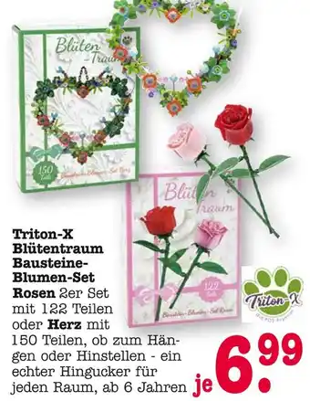 E-Center Triton-x blütentraum bausteine-blumen-set rosen oder herz Angebot