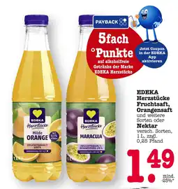 E-Center Edeka herzstücke fruchtsaft, orangensaft oder nektar Angebot