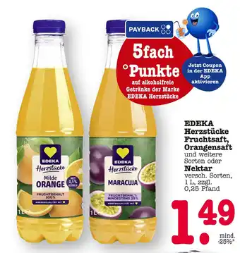E-Center Edeka herzstücke fruchtsaft, orangensaft oder nektar Angebot