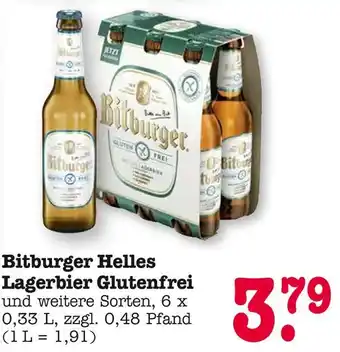 E-Center Bitburger bitburger helles lagerbier glutenfrei Angebot