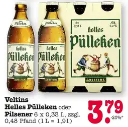 E-Center Veltins helles pülleken oder pilsener Angebot