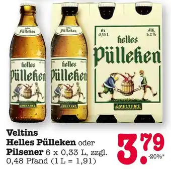 E-Center Veltins helles pülleken oder pilsener Angebot