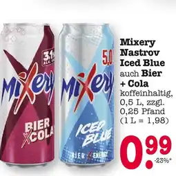 E-Center Mixery nastrov iced blue oder bier + cola Angebot