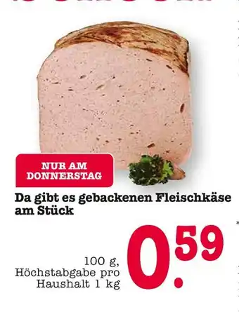 E-Center Gebackenen fleischkäse am stück Angebot