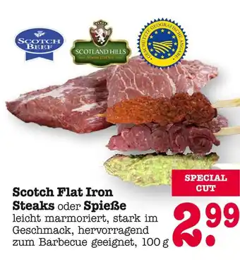 E-Center Scotch beef scotch flat iron steaks oder spieße Angebot