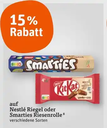 tegut Nestlé riegel oder smarties riesenrolle Angebot