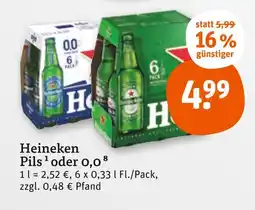 tegut Heineken pils oder 0,0 Angebot