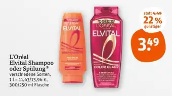 tegut L'oréal elvital shampoo oder spülung Angebot