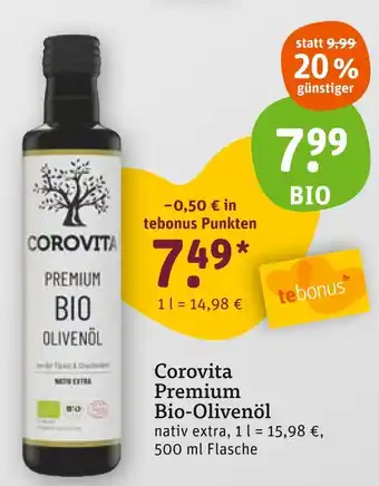 tegut Corovita premium bio-olivenöl Angebot