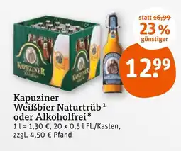 tegut Kapuziner weißbier naturtrüb oder alkoholfrei Angebot