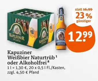 tegut Kapuziner weißbier naturtrüb oder alkoholfrei Angebot