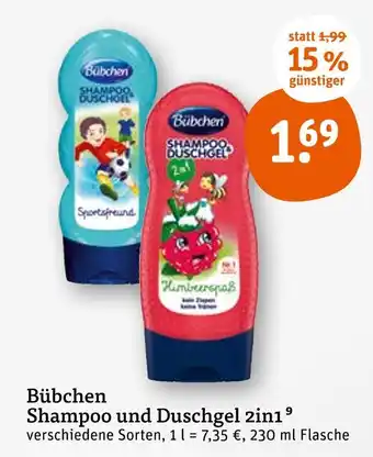 tegut Bübchen shampoo und duschgel 2in1 Angebot