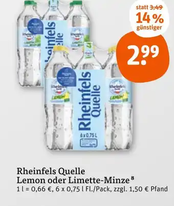 tegut Rheinfels quelle lemon oder limette-minze Angebot