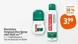 tegut Borotalco original deo spray oder roll on Angebot