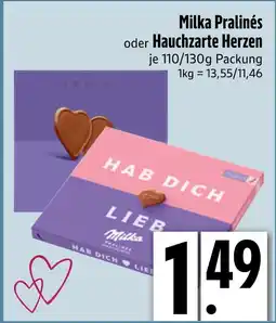 Edeka Milka milka pralinés oder hauchzarte herzen Angebot
