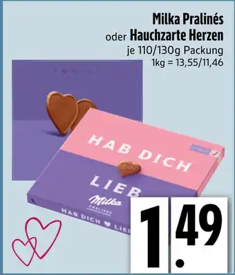 Edeka Milka milka pralinés oder hauchzarte herzen Angebot